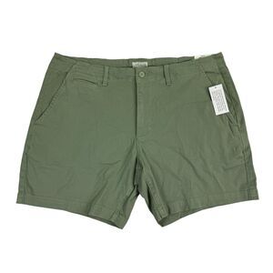 Sun + Stone Mens Colin Flat Front 7" Chino Shorts Artichoke Green 38